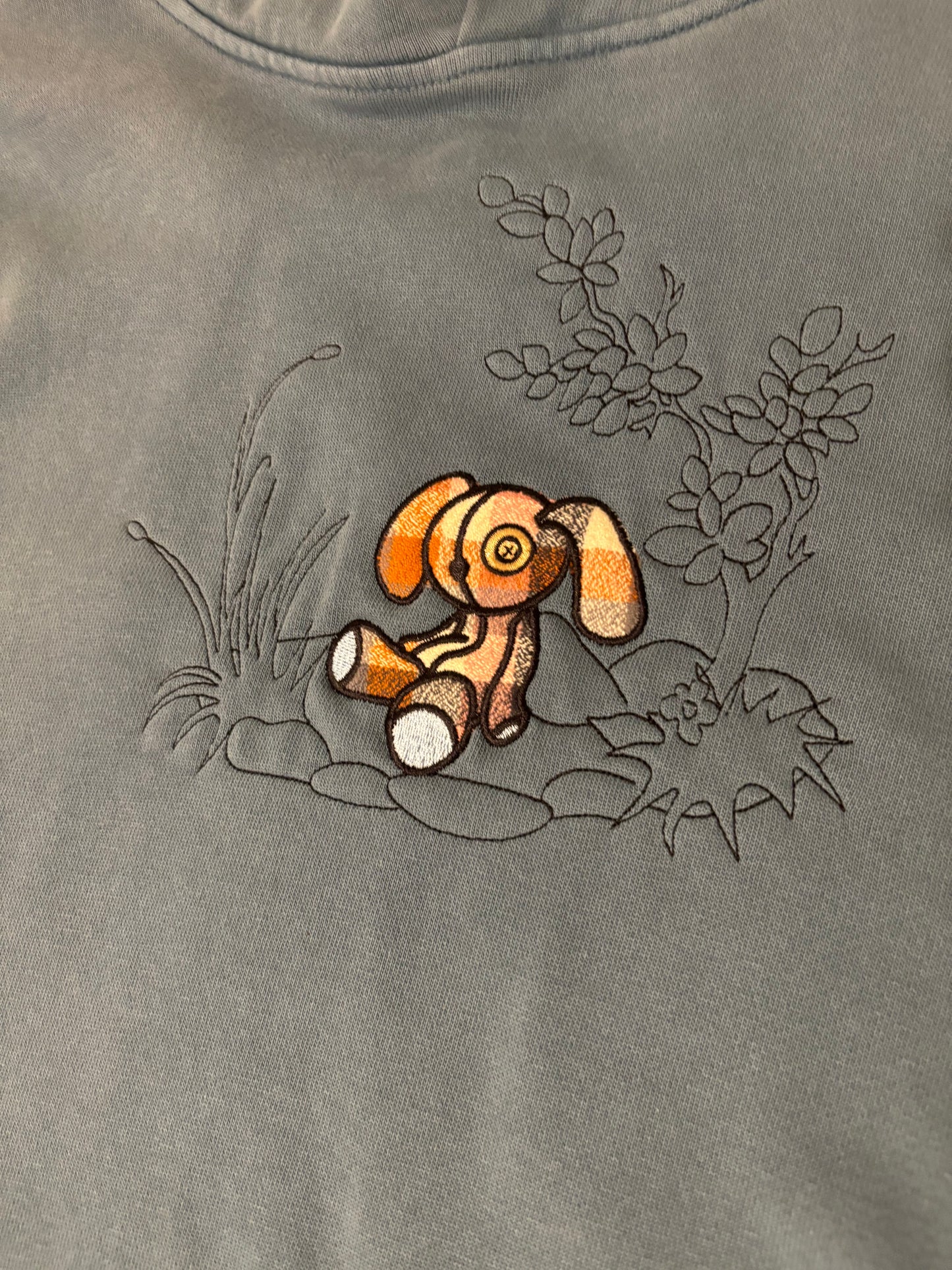 Floppy Nature Bunny Applique Hoodie